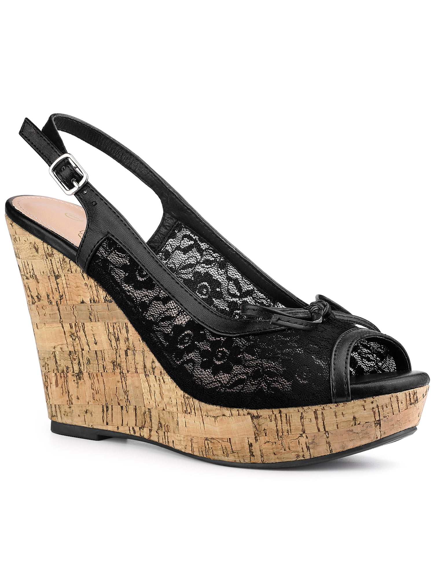 Women's Lace Up Wedge Heel Platform Slingback Strappy Sandals main image 0