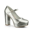 thumbnail image 1 of BLISSFUL STEP Women's Shoes Mary Jane Pumps Chunky Heel Platform Round Toe Ankle Strap Heels Silver 9, 1 of 6