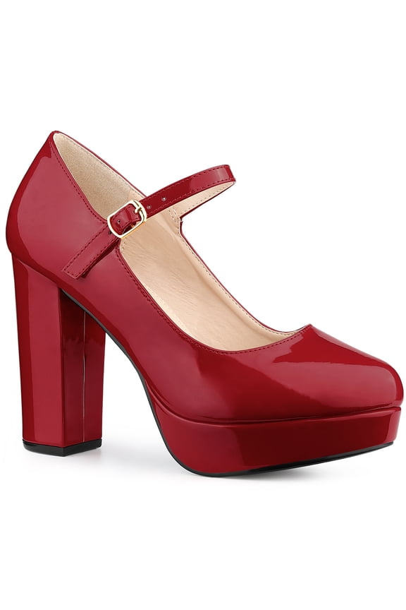 Platform Mary Janes Block Heels Pumps for Women