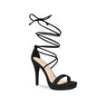 thumbnail image 1 of BLISSFUL STEP Platform Stiletto Heels Lace Up Sandals for Women, 1 of 4