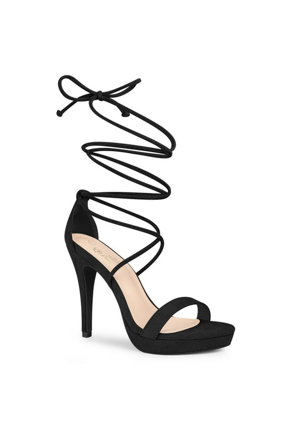 Platform Stiletto Heels Lace Up Sandals for Women