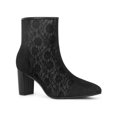 thumbnail image 1 of BLISSFUL STEP Women's Ankle Boots Lace Pointed Toe Chunky Heel Zipper Dress Booties Black 8, 1 of 6