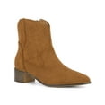 thumbnail image 1 of BLISSFUL STEP Pointed Toe Chunky Heel Western Ankle Boots for Women Brown 6.5, 1 of 6