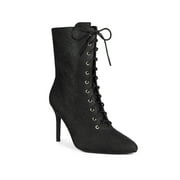chinese dress ladies Gigi Black Lace-Up Heeled Sandal Booties (As seen on Shakira) – Flor de  Maria main image 1