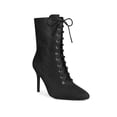 thumbnail image 1 of BLISSFUL STEP Pointed Toe Lace Up Stiletto Heels Ankle Boots for Women, 1 of 6