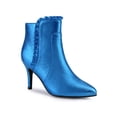 thumbnail image 1 of BLISSFUL STEP Pointed Toe Ruffle Stiletto Heel Ankle Boots for Women, 1 of 5