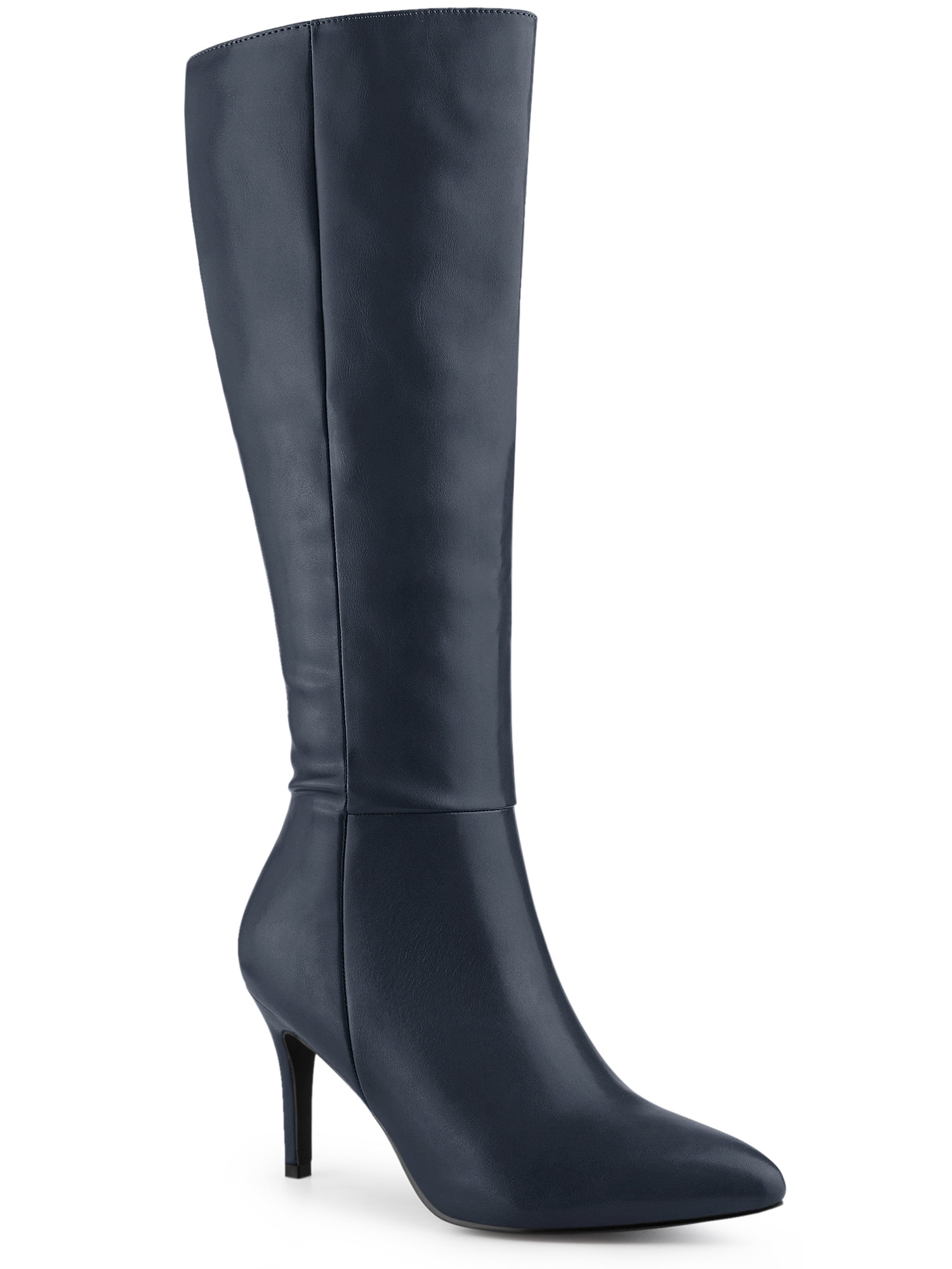 navy blue stiletto boots