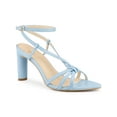 thumbnail image 1 of BLISSFUL STEP Pointed Toe Slingback Block Heels Sandals Sky Blue (Size 8.5), 1 of 6