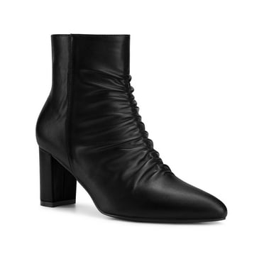 Perphy Pointed Toe Slouched  Block Heels Ankle Boots for Women