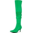 thumbnail image 1 of BLISSFUL STEP Pointed Toe Slouches Stiletto Heels Over the Knee High Boots for Women, 1 of 6