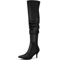 thumbnail image 1 of BLISSFUL STEP Pointed Toe Slouches Stiletto Heels Over the Knee High Boots for Women, 1 of 6