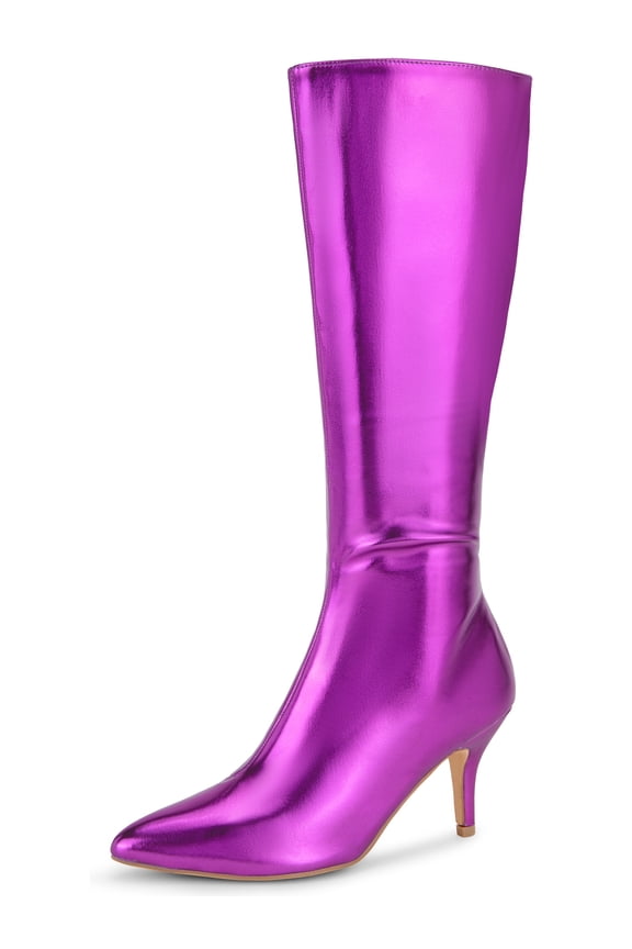 Pointed Toe Stiletto Heels Knee High Boots for Women