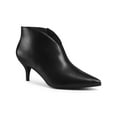 thumbnail image 1 of BLISSFUL STEP Pointed Toe V Cutout Stiletto Heel Ankle Booties for Women Black (Size 6), 1 of 5