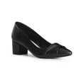 thumbnail image 1 of BLISSFUL STEP Pointy Toe Slip on Chunky Heel Pumps for Women Black (Size 6), 1 of 6