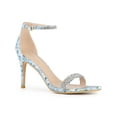 thumbnail image 1 of BLISSFUL STEP Rhines Straps Floral Print Ankle Strap Stiletto Heel Sandals for Women Blue 11, 1 of 6