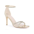 thumbnail image 1 of BLISSFUL STEP Rhinestone Ankle Strap Heel Open Toe Stiletto Heels Sandals for Women Gold (Size 6), 1 of 7