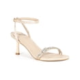 thumbnail image 1 of BLISSFUL STEP Rhinestone Stiletto Heels Open Toe Ankle Strap Sandals for Women Champagne (Size 8), 1 of 7