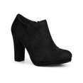 thumbnail image 1 of BLISSFUL STEP Round Toe Platform Block Heels Ankle Booties for Women Black 7, 1 of 6