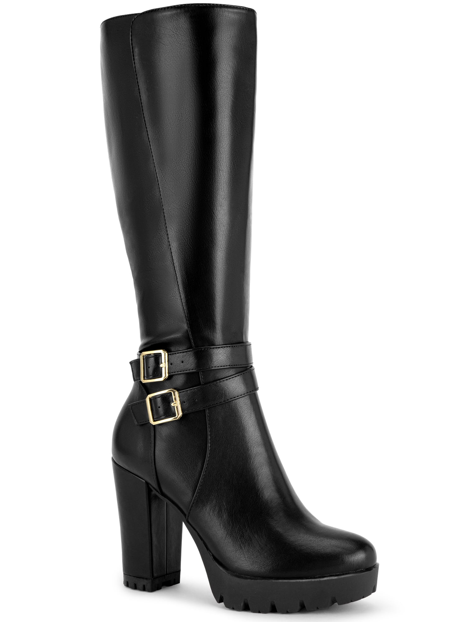 Stylish Women's Knee High Boots with Stacked Heel & Classic Round Toe - Perfect for Every Occasion