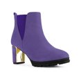thumbnail image 1 of Perphy Round Toe Platform Mirror Heeled Block Heels Boots for Women, 1 of 4