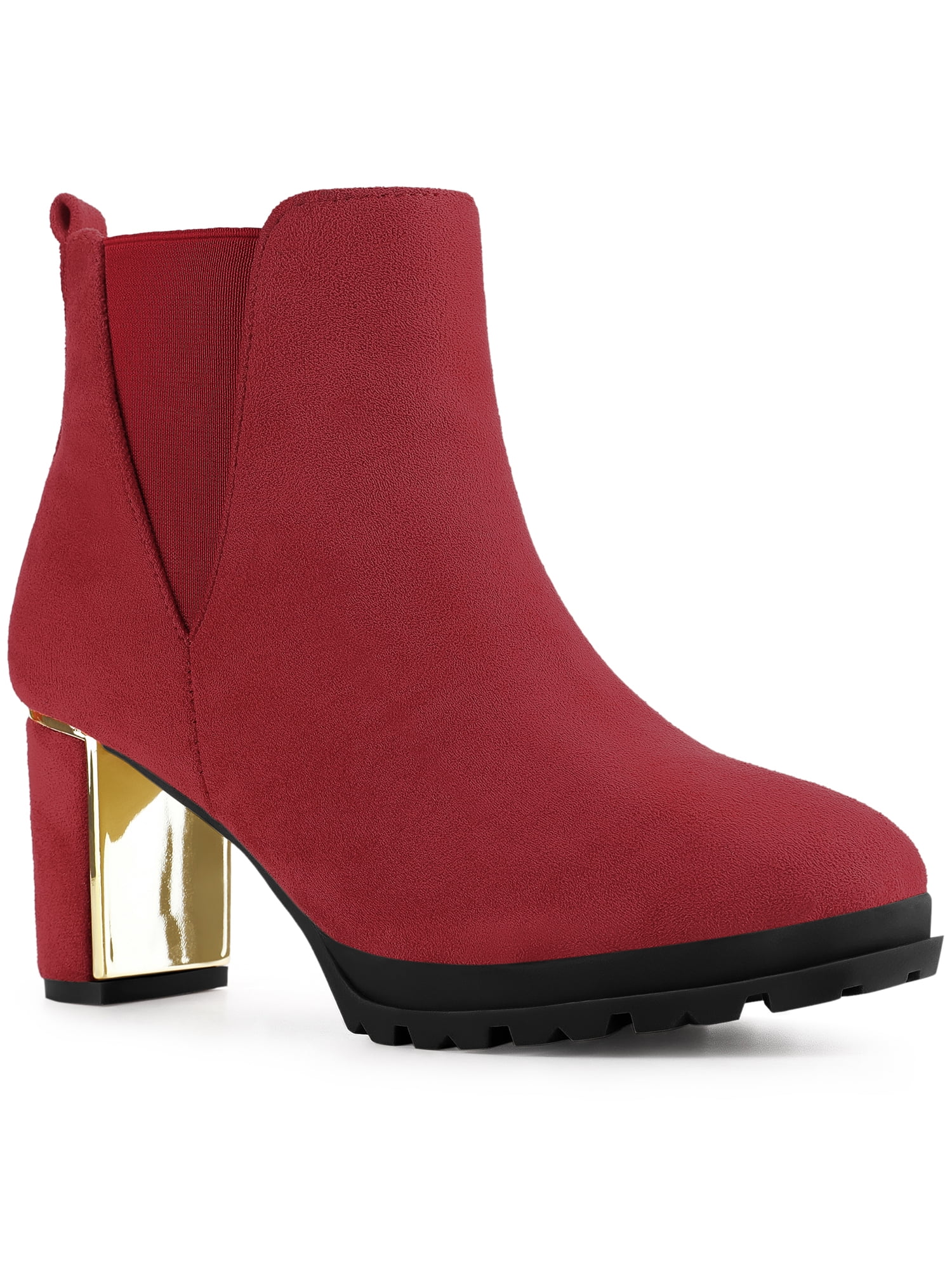 BLISSFUL STEP Round Toe Platform Mirror Heeled Block Heels Boots for — free download