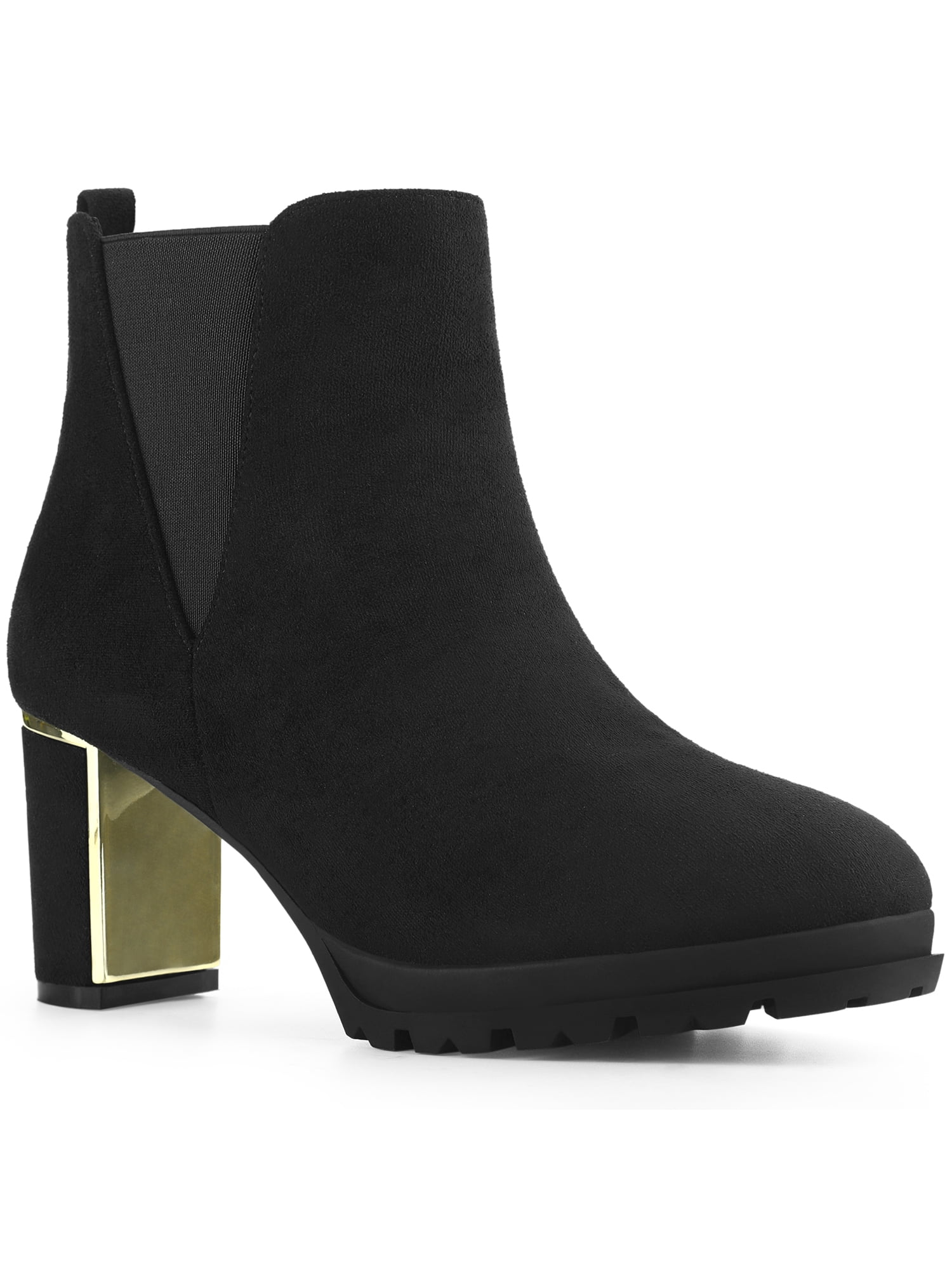 Round Toe Block Heels Boots
