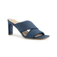 thumbnail image 1 of BLISSFUL STEP Slide Heels Mules Block Heel Sandals for Women Blue 6, 1 of 6