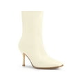 thumbnail image 1 of BLISSFUL STEP Women's Ankle Boots Square Toe Side Zip Stiletto High Heel Boots   Cream 9, 1 of 7