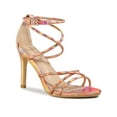 thumbnail image 1 of BLISSFUL STEP Stiletto Heel Strappy Straps Open Toe Sandals for Women Rose Gold 6, 1 of 6