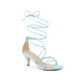 thumbnail image 1 of BLISSFUL STEP Strappy Kitten Heel Lace Up Sandals for Women, 1 of 5
