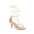 thumbnail image 1 of BLISSFUL STEP Strappy Kitten Heel Lace Up Sandals for Women, 1 of 4