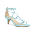 thumbnail image 1 of BLISSFUL STEP Strappy Knot Ankle Strap Kitten Heels Sandals for Women Sky Blue 8.5, 1 of 6