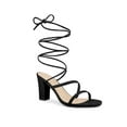 thumbnail image 1 of BLISSFUL STEP Strappy Lace Up Open Toe Block Heel Sandals for Women Black 6.5, 1 of 6