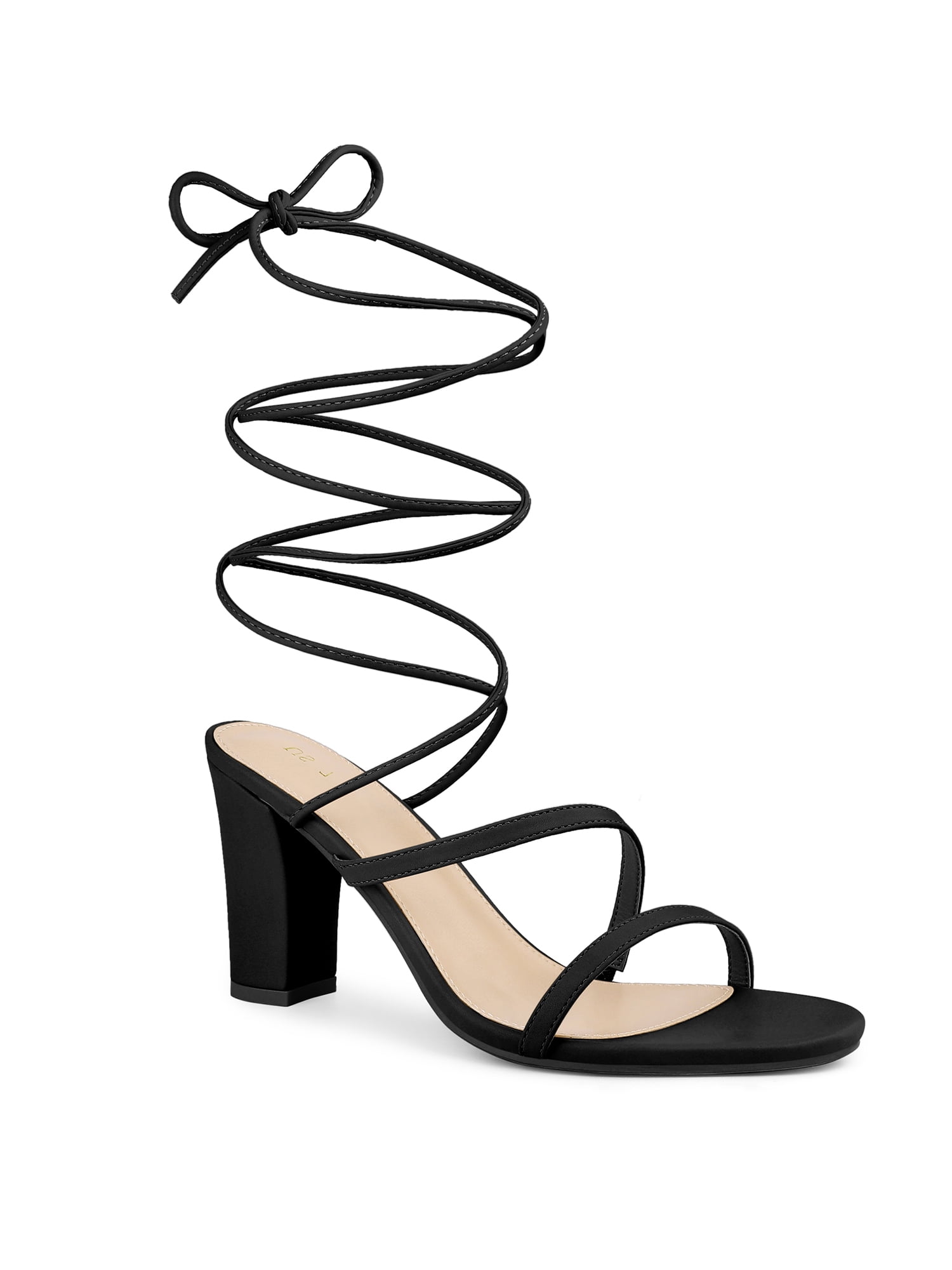 Block Heels Black Ghillie Sandals Black Lace Ghillie Block Heel