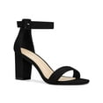 thumbnail image 1 of BLISSFUL STEP Woman's Sandals Block Heels Ankle Strap Open Toe Sandals Black 7, 1 of 6