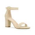 thumbnail image 1 of BLISSFUL STEP Woman's Sandals Block Heels Ankle Strap Open Toe Sandals Beige 6, 1 of 6
