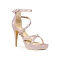 thumbnail image 1 of BLISSFUL STEP Women Glitter Platform Strappy Stiletto Heel Sandals, 1 of 5