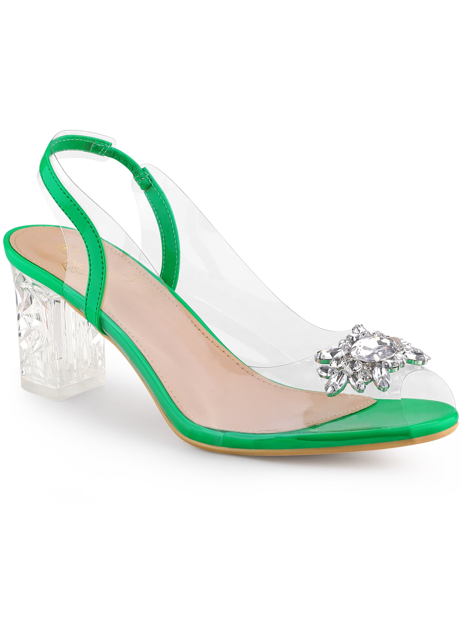 Genuine Block Heel Slippers Peep Toe Slingbacks Sandals main image 0
