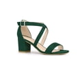 thumbnail image 1 of BLISSFUL STEP Women's Crisscross Strap Open Toe Block Heels Sandals, 1 of 6