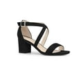 thumbnail image 1 of BLISSFUL STEP Women's Crisscross Strap Open Toe Block Heels Sandals, 1 of 6