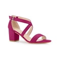 thumbnail image 1 of BLISSFUL STEP Women's Crisscross Strap Open Toe Block Heels Sandals, 1 of 5