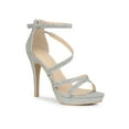thumbnail image 1 of BLISSFUL STEP Women Glitter Platform Strappy Stiletto Heel Sandals, 1 of 6