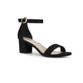 thumbnail image 1 of BLISSFUL STEP Women's Open Toe Ankle Strap Block Heel Sandals Black 7.5, 1 of 7