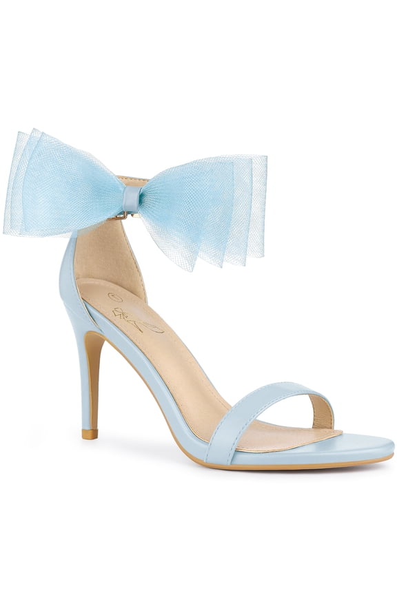 Women's Open Toe Ankle Strap Bow Tie Stiletto High Heels Sandals
