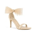 thumbnail image 1 of BLISSFUL STEP Women's Open Toe Ankle Strap Bow Tie Stiletto High Heels Sandals, 1 of 6