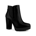 thumbnail image 1 of BLISSFUL STEP Women's Platform Block High Heels Chelsea Boots, 1 of 6