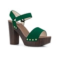thumbnail image 1 of BLISSFUL STEP Women's Platform Slingback High Block Heel Sandals, 1 of 5