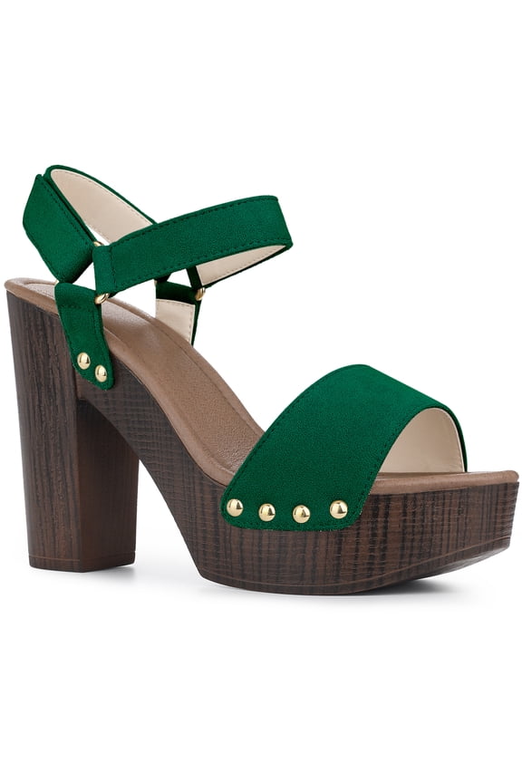 Women's Platform Slingback High Block Heel Sandals