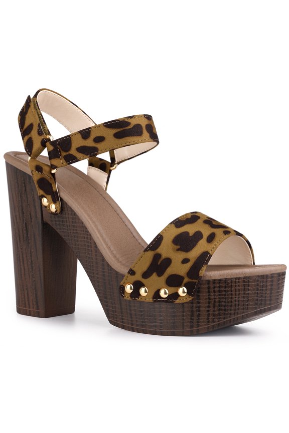 Women's Platform Slingback High Block Heel Sandals