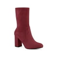 thumbnail image 1 of BLISSFUL STEP Women's Rounded Toe Block Heel Foldable Ankle Boots, 1 of 6